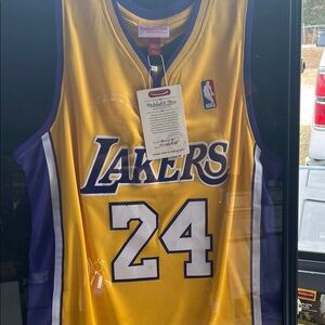 Mitchell & Ness Lakers Gold and Purple Jersey